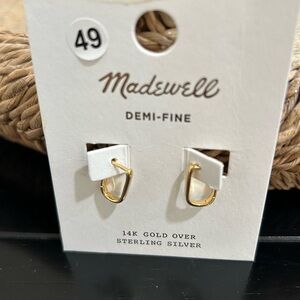Madewell Gold Twisted Mini Hoop Earrings